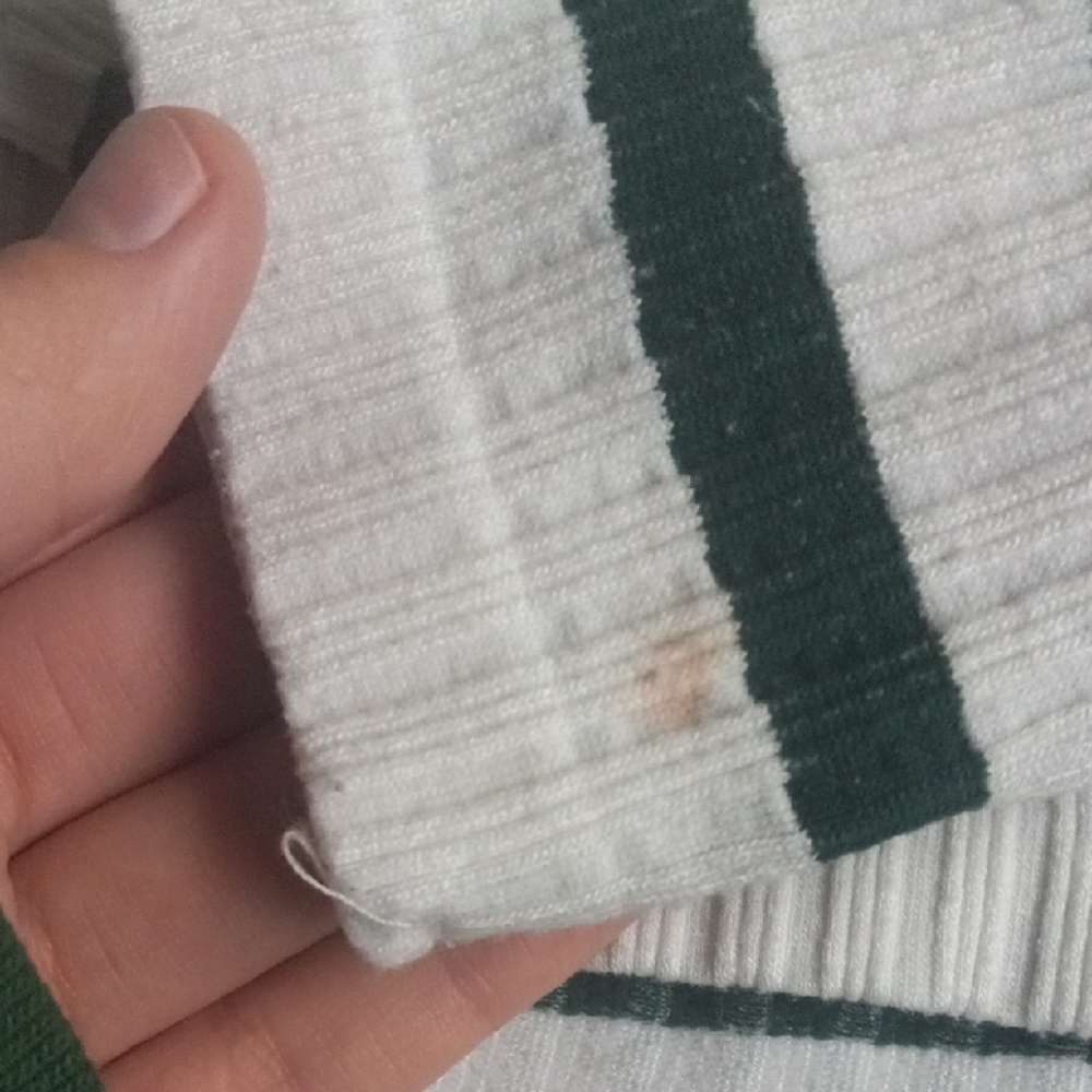 Striped Ribbed Sweater - White and Green - Picture 2 of 3